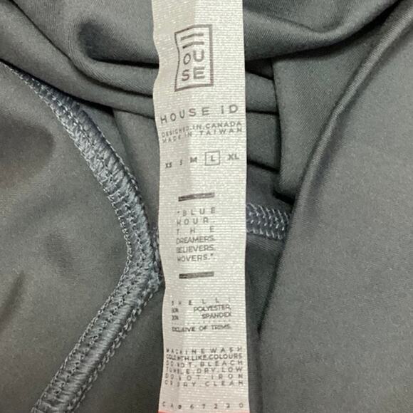 House ID Gray High Rise Pull On Cropped Yoga Running Athletic Leggings Size L - Picture 5 of 5